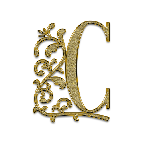 letter  font  golden