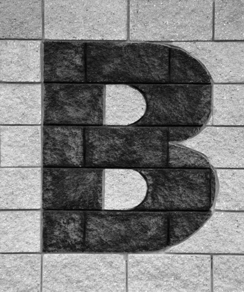 Letter B On Brick Wall