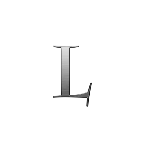 letter l alphabet metallic