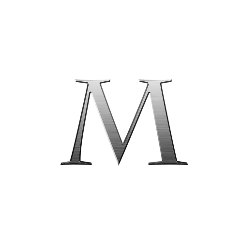 letter m alphabet metallic