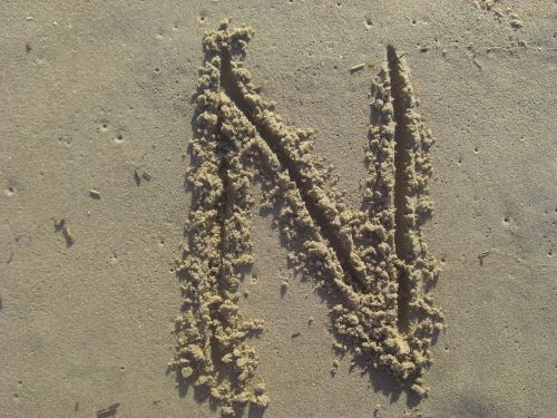 letter n sand stick