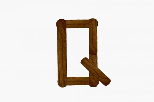 Letter Q From Wood Ice-cream