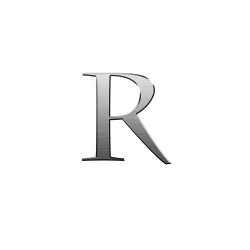 letter r alphabet metallic