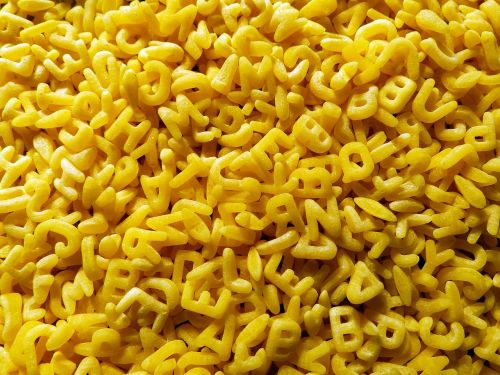 letters noodles food