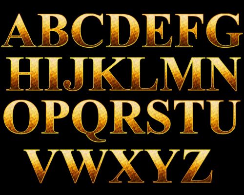 letters alphabet filled