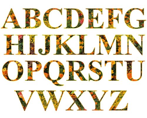 letters alphabet filled