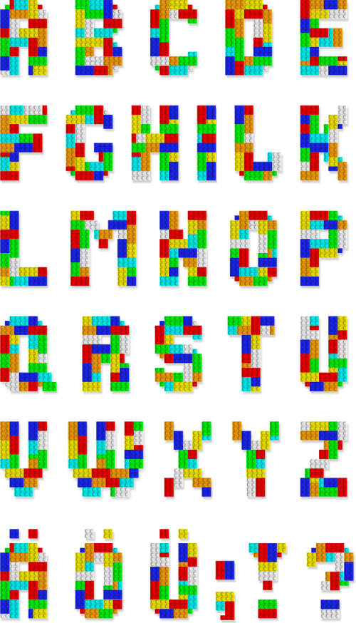 letters alphabet building blocks