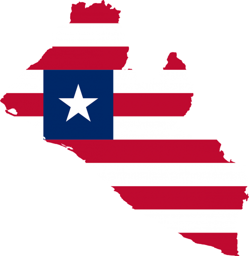 liberia flag map