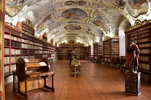 library historical fresco