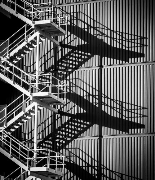 library rotterdam stairs monochrome