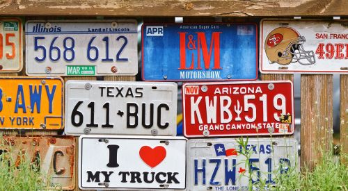 license plate car shield american number plates