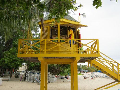 lifeguard tower barbados beach