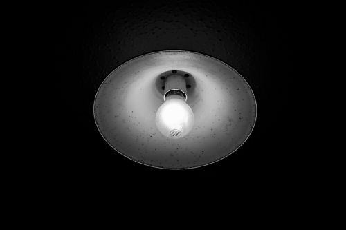 light black and white light bulb