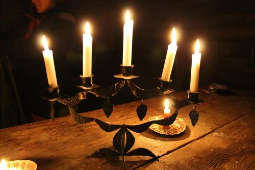light candlestick wood