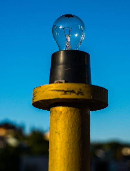 light bulb blue sky