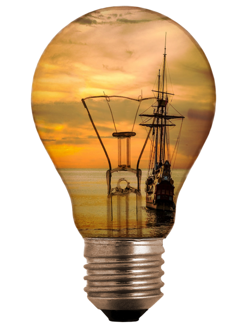 light bulb ship sea