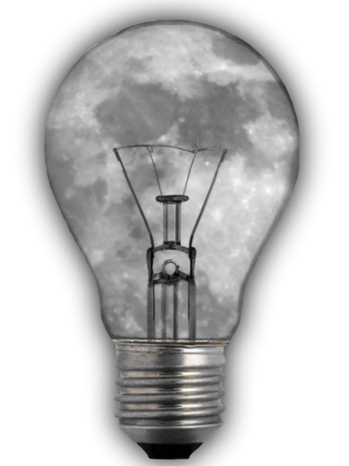 light bulb moon image editing