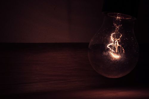 light bulb electricity dark