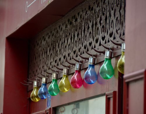 light bulbs  colors  hooks