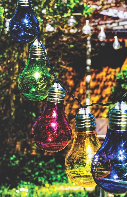 light bulbs  colorful  lamps