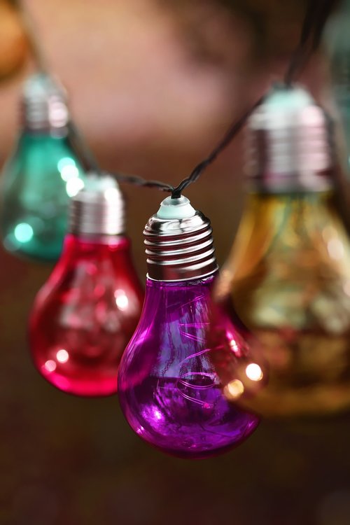 light bulbs  colorful  lamps