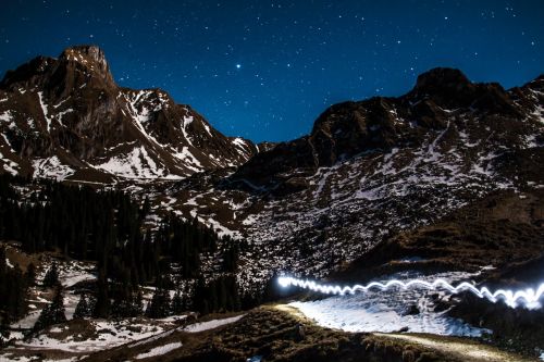 light graffiti light drawing starry sky