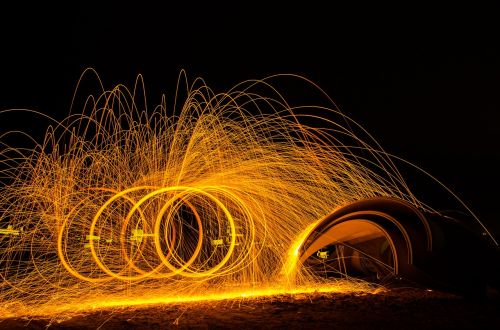 light painting color sparks