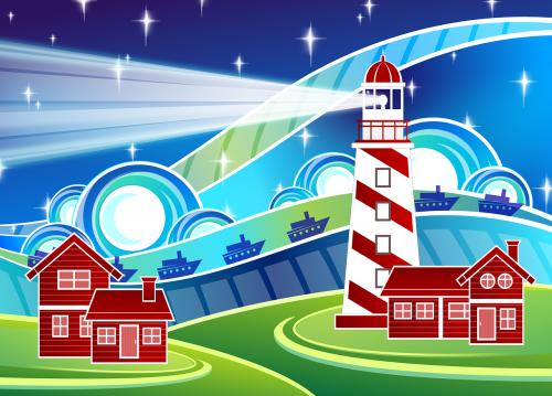 lighthouse abstract house