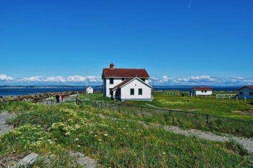 lighthouse blue sky nature