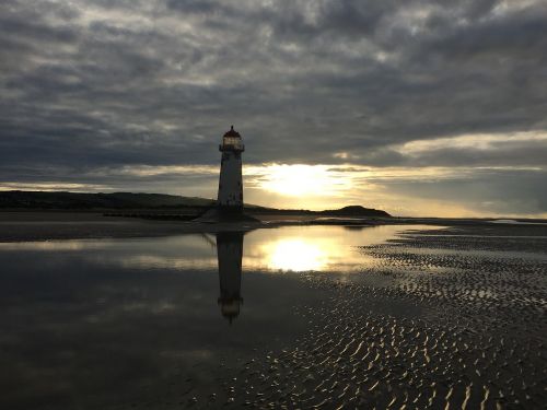 talacre lighthouse sunset