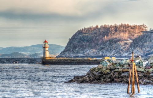 lighthouse norway coast cliff