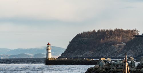 lighthouse norway coast cliff