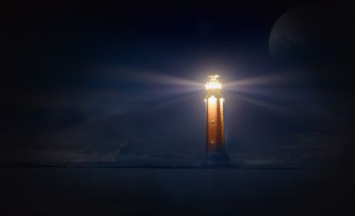 lighthouse glow night