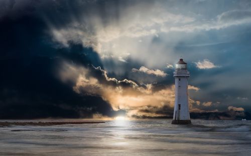 lighthouse glow evening