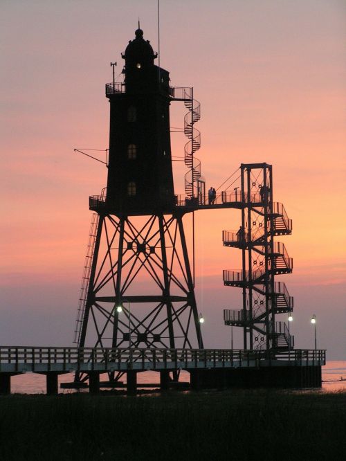 lighthouse north sea coast dusk