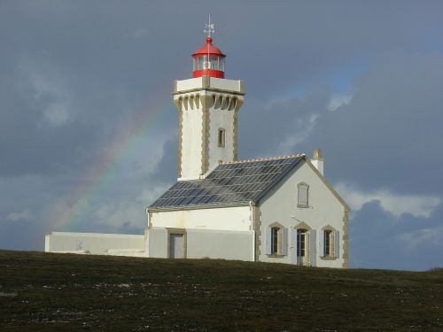 lighthouse brittany storm