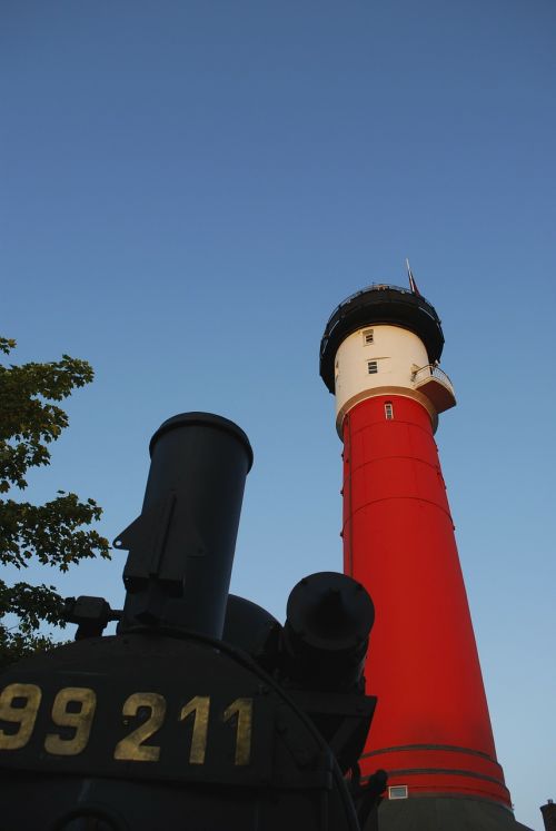 lighthouse wangerooge steam locomotive