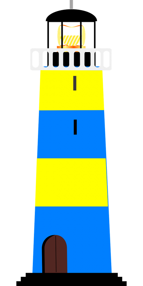 lighthouse blue yellow