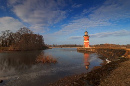 lighthouse  water  moritz castle