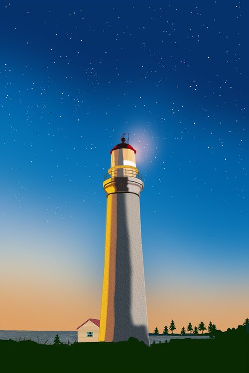 lighthouse  trees  sky