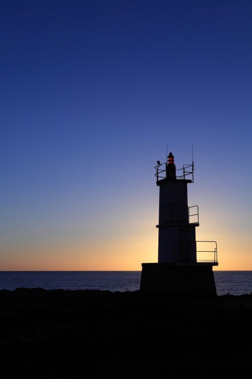 lighthouse sunset sky