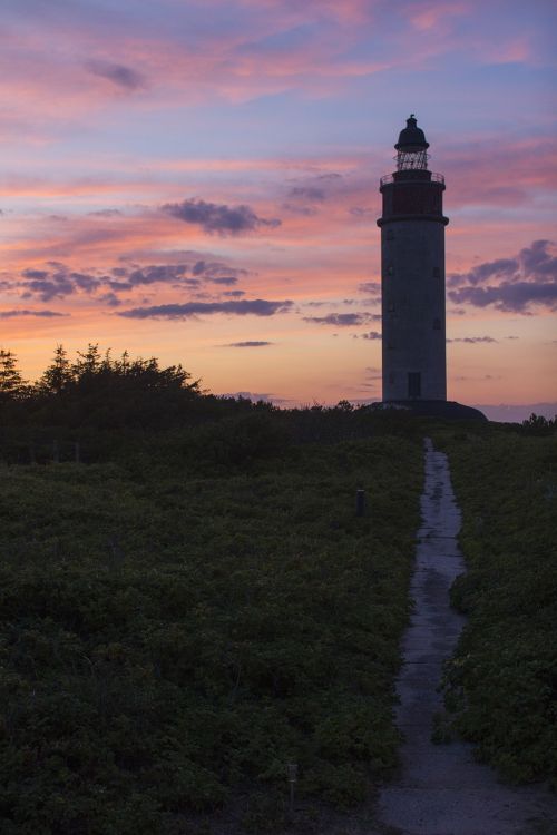 lighthouse denmark sunset