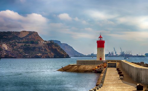 lighthouse christmas cartagena murcia  lighthouse  port