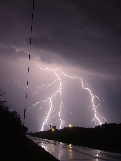 lightning storm night