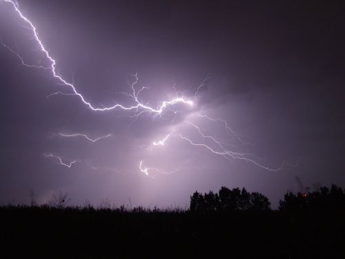 lightning storm night
