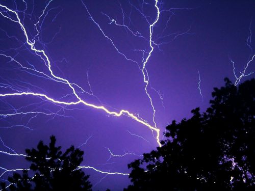 lightning strike night
