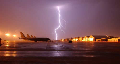 lightning strike night