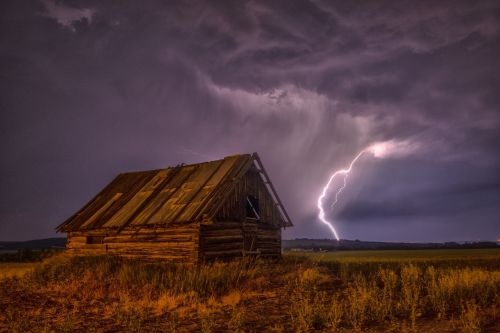 Lightning Bolt At Night