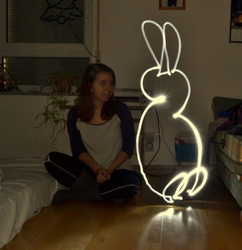 lightpainting hare light