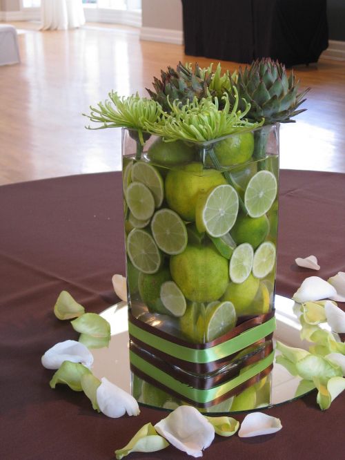limes centerpiece vase